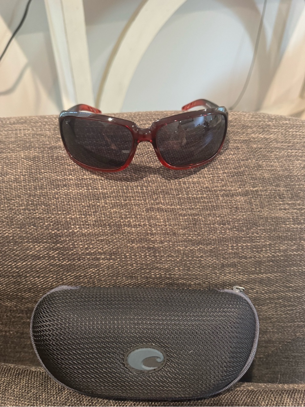 Women's Costa Red Frame Sunglasses with Black Lenses